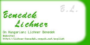 benedek lichner business card